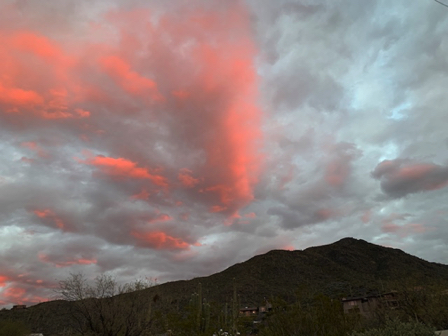 Feb 28 - Fiery sunset at Black Mountain in Cave Creek, AZ